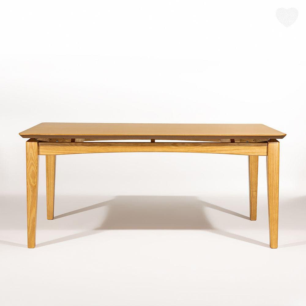Mesa em Madeira Maciça Retangular 180x100 Cm Tampo Laminado Mel RMI