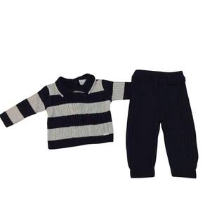 Conjunto Tricot Masculino Infantil Noruega Marinho Cinza
