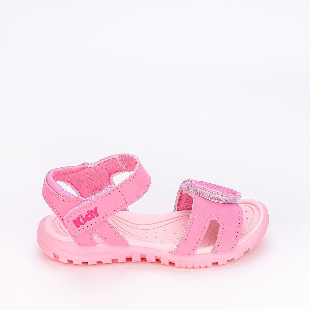 Sandália Infantil Feminino Led Kidy Coração e Glitter Rosa