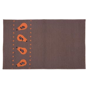 Tapete de Cozinha Vizapi Papaia 50x80cm Marrom Castor