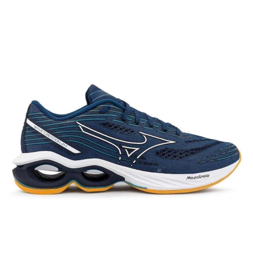 Tênis Mizuno Wave Creation 24 Masculino Azul Escuro E Branco