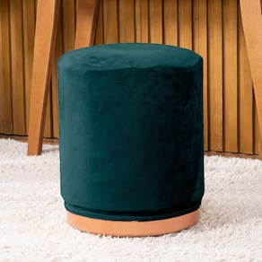 Capa de Puff Redondo Grande Avulsa Lisa Ajustável com Elástico - Tecido Veludo Decoração Banquinho Luxo Para Sala Quarto