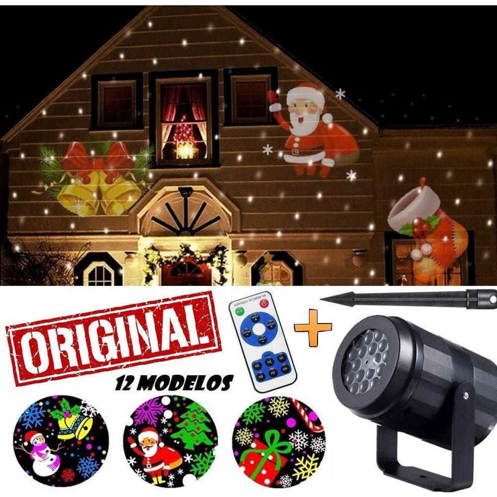 Projetor LED Holográfico Espeto Neve 5W - Flocos Coloridos