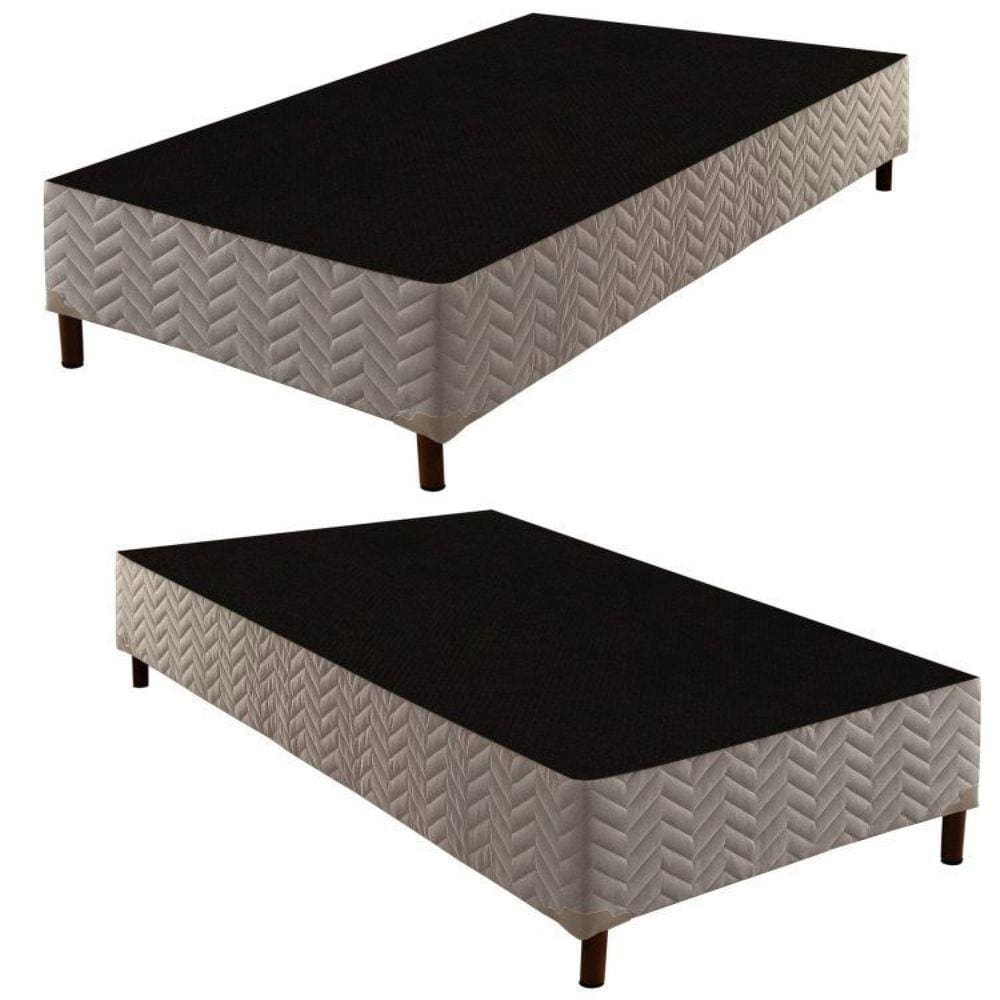 2 Bases Box Solteiro 42x88x188cm galaxy Rustico Prata