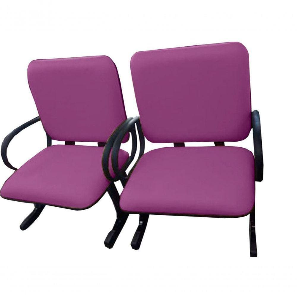02 Cadeiras Para Escritório Para Obesos Até 250kg Roxo