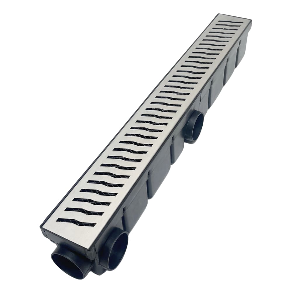 Ralo de Quintal 6x50 Inox Raio Tela e Coletor Preto Saídas 40