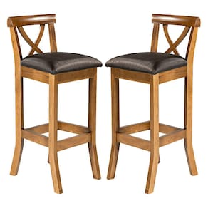 Kit 2 Banquetas Alta para Balcão 36 x 100 Cm Paris Madeira Maciça Imbuia Facto Preto L72 - RMI
