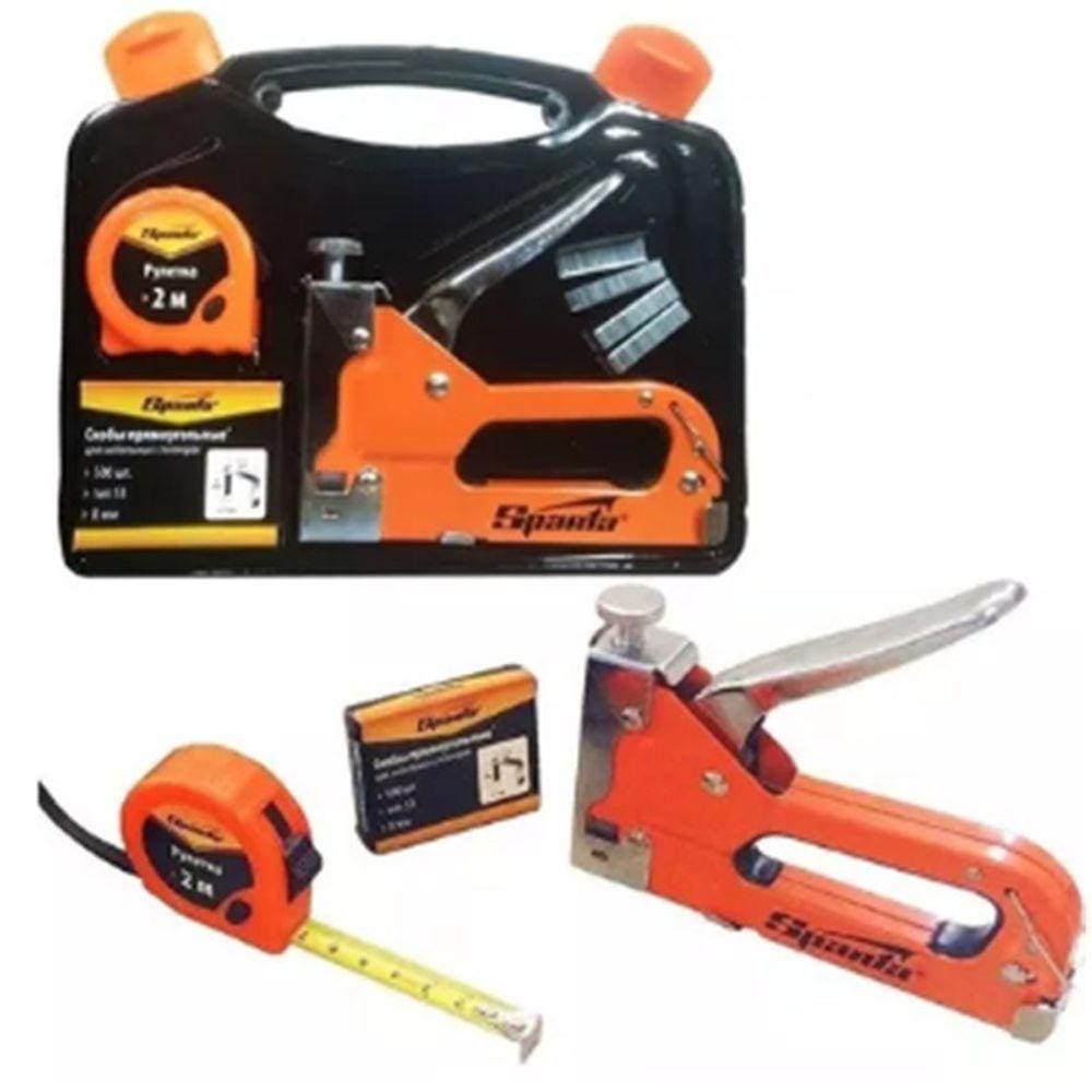 Kit Ferramenta Grampeador 500 Grampos Para Tepeceiro