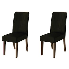 Conjunto Com 2 Cadeiras Estofada Sala de Jantar Grécia Cedro / Marrom Dobuê