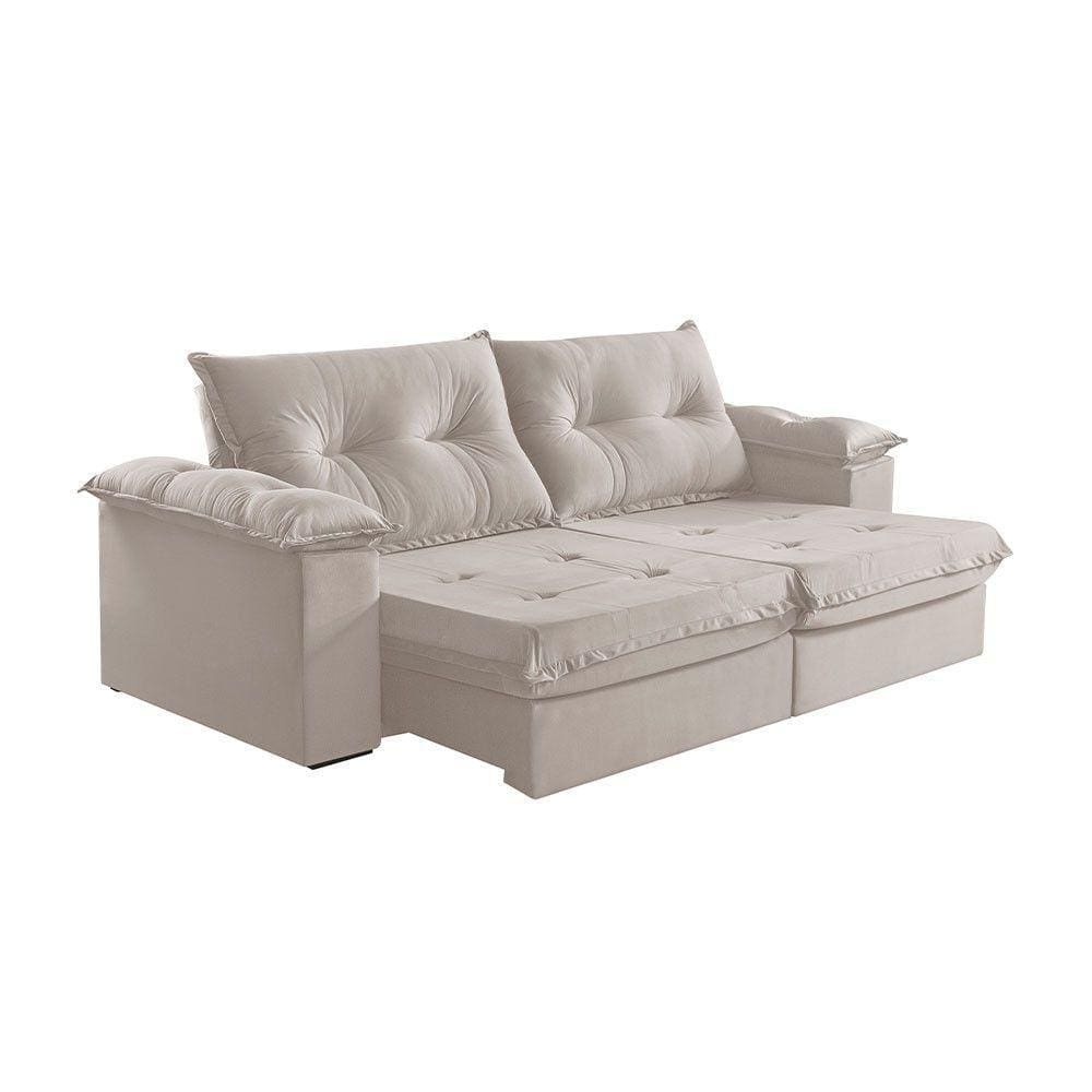 Sofá 2 Lugares Retrátil E Reclinável Martins M-164 Veludo Creme