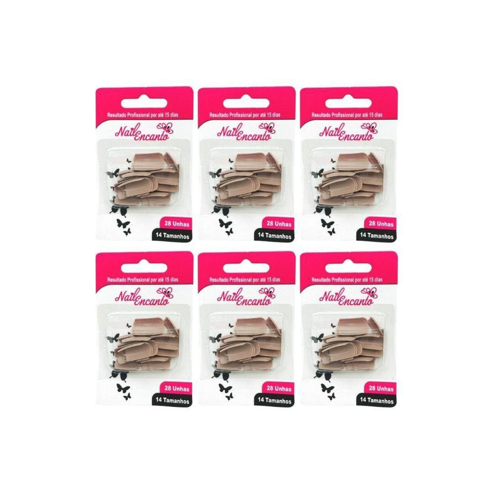 Unhas Postiças Fhaces Nail Encanto Colors Nude Com 28Un- 6Un
