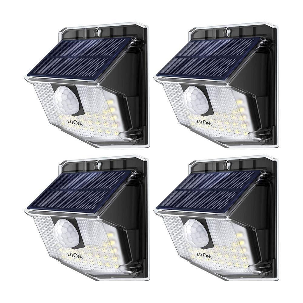 Kit 4 Luminárias Led Litom Energia Solar 30 Leds