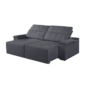 Sofá 4 Lugares Retrátil E Reclinável Martins M-182 Veludo Grafite