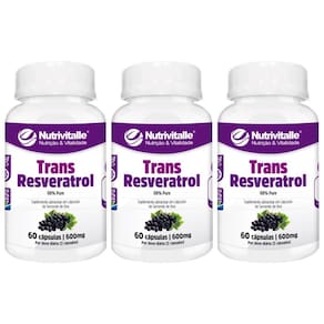 Kit 4 Un - Trans Resveratrol 600Mg 60 Capsulas Nutrivitalle