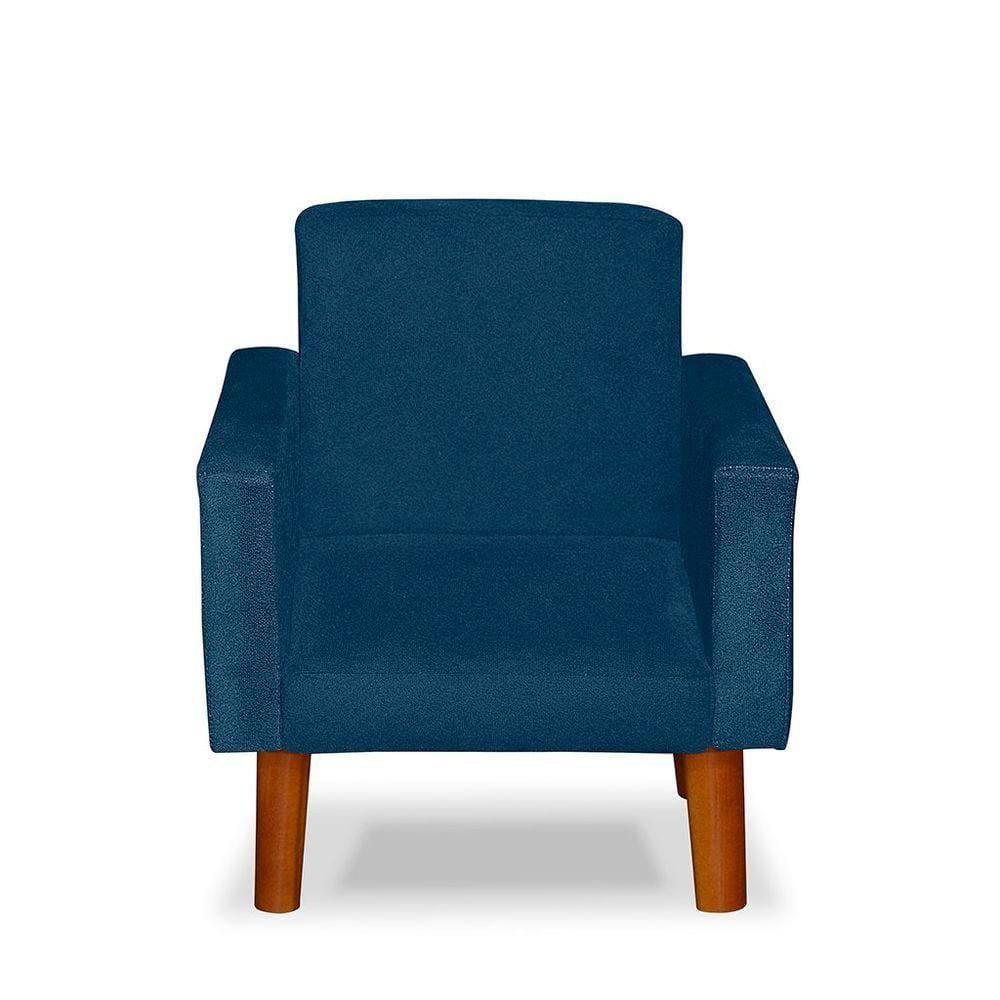 Mini Poltrona Cadeira Infantil Nina De Criança Suede Azul Marinho
