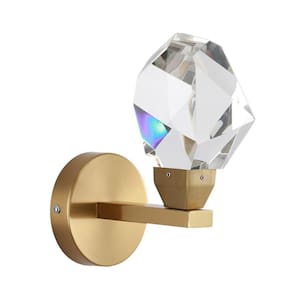 Arandela Dourada Cristal Lapidado Led 5W 3200K Bivolt