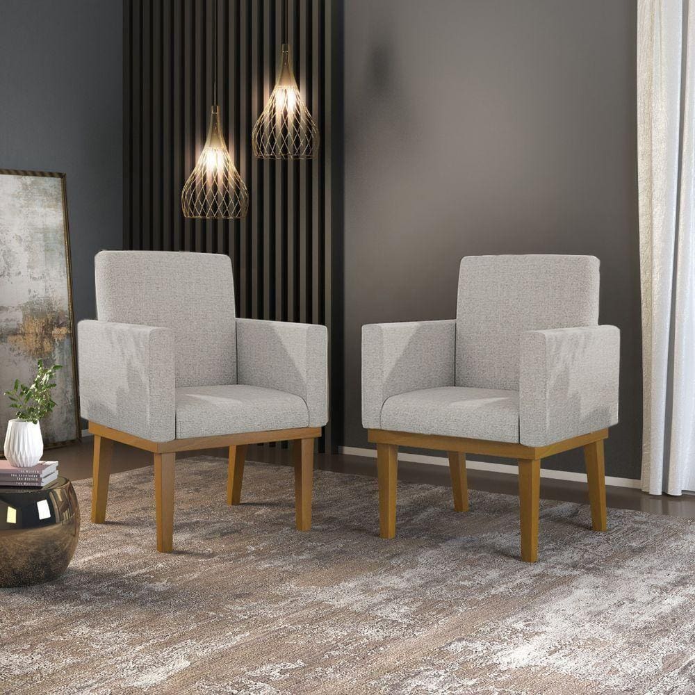 02 Cadeiras Decorativa Reforçada Balaqui Cinza Claro