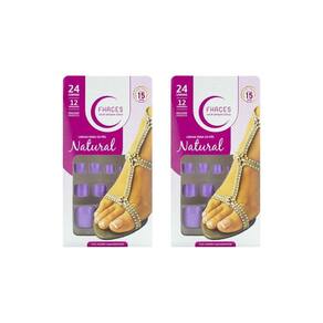 Unhas Postiças Fhaces Para Os Pes Color Lilas Com 24Un - 2Un