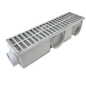 Ralo Linear Quintal 15x50 Alumínio Tela Coletor Branco