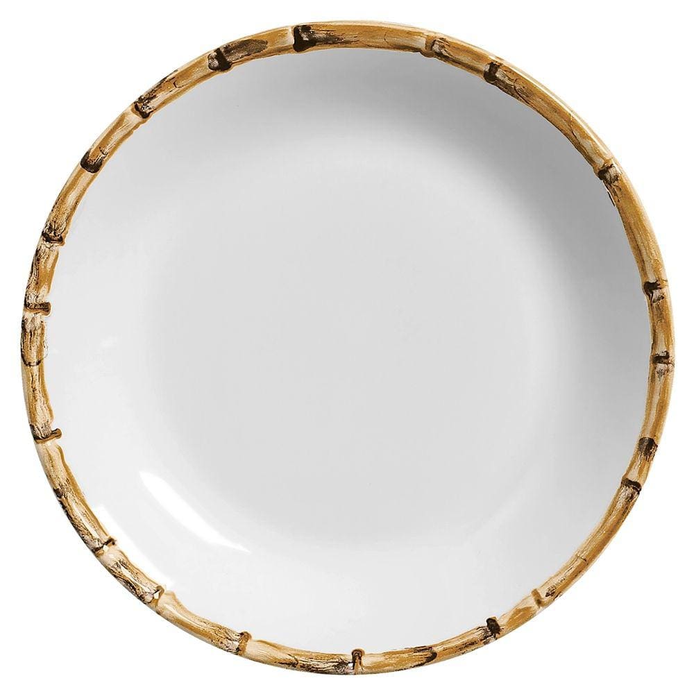 Conjunto 6 Pratos Raso Cerâmica Bambu Branco 27cm - Scalla