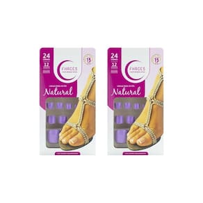 Unhas Postiças Fhaces Para Os Pes Color Lilas Com 24Un - 2Un