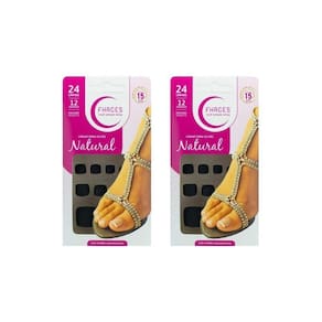 Unhas Postiças Fhaces Pé Color Black Fosco-2Kits C/24Un Cada