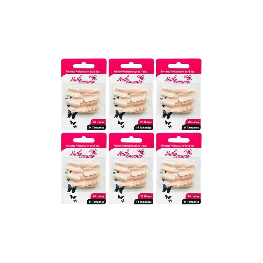 Unhas Postiças Fhaces Nail Encanto Colors Rosa Com 28Un- 6Un