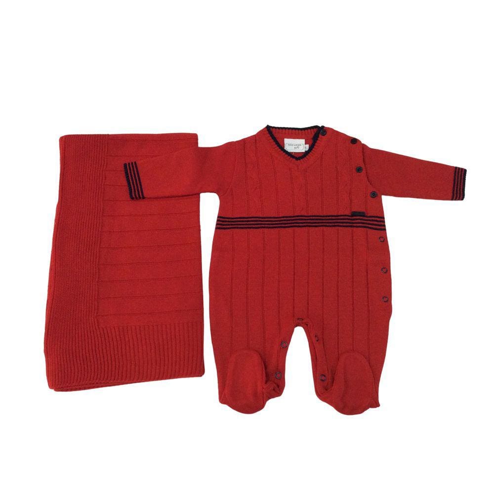 Saida Maternidade Tricot Masculino Noruega Vermelho Marinho