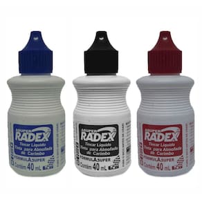 Kit 03 Tinta Para Almofada de Carimbo Alto Rendimento 40ml  Radex