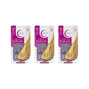 Unhas Postiças Fhaces Para Os Pes Color Lilas Com 24Un - 3Un