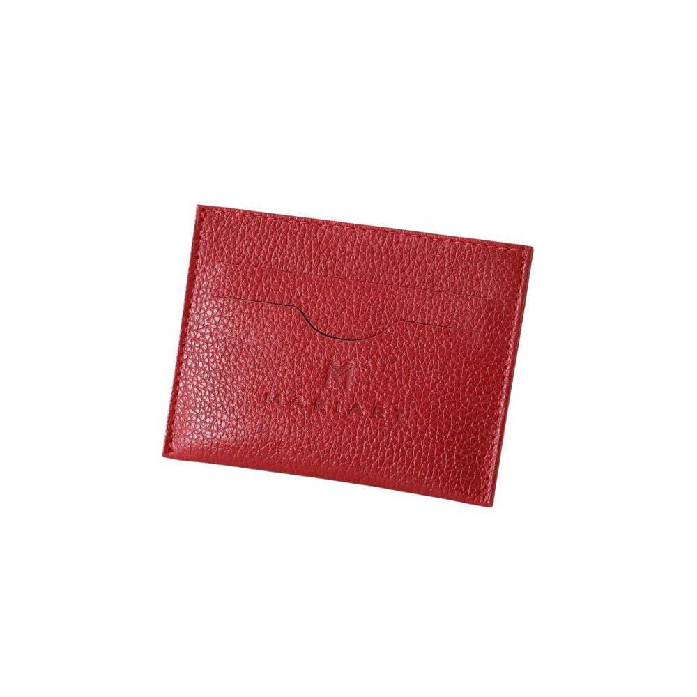 Carteira Porta Cartão Slim 100% Couro Mariart 158 Vermelho