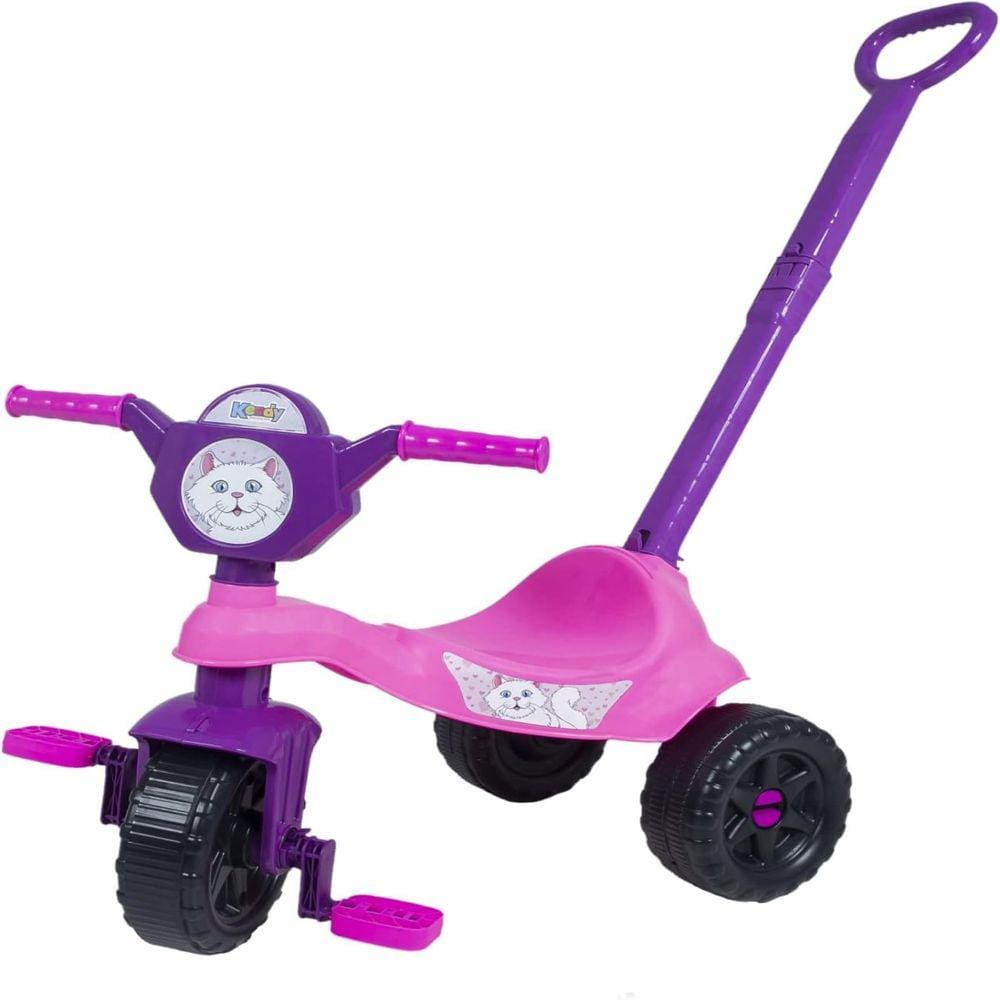 Triciclo Kendy Kemotoca Baby Gatinha Marie Haste De Empurrar