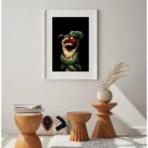 Quadro Fruto Proibido- Serpente Maçã 33X24Cm