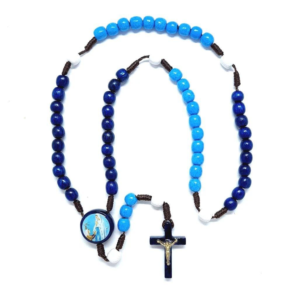 Terço de Nossa Senhora de Lourdes em Madeira com Folheto