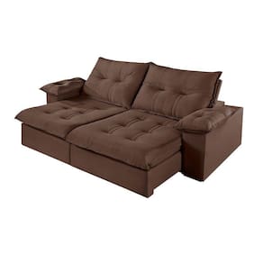Sofá 2 Lugares Retrátil E Reclinável Martins M-183 Veludo Marrom