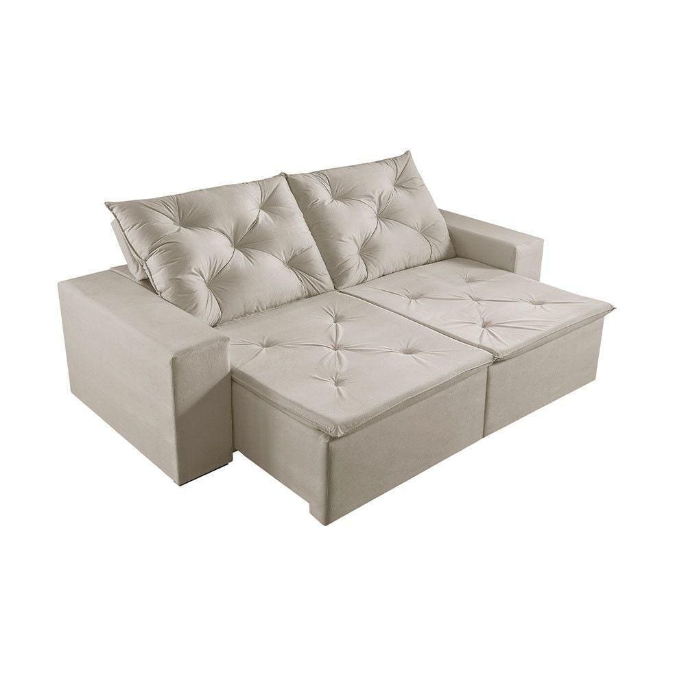 Sofá 5 Lugares Retrátil E Reclinável Martins M-181 Veludo Creme