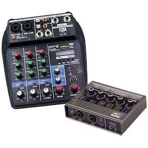Kit Placa Interface de Áudio e Mesa de Som Com 4 Canais Pro