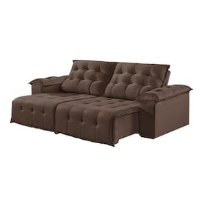 Sofá 2 Lugares Retrátil E Reclinável Martins M-170 Veludo Marrom