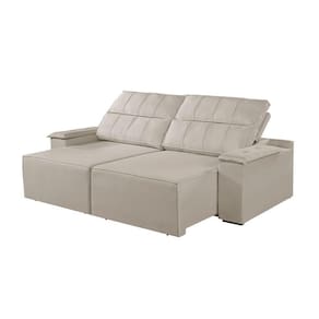 Sofá 5 Lugares Retrátil E Reclinável Martins M-182 Veludo Creme