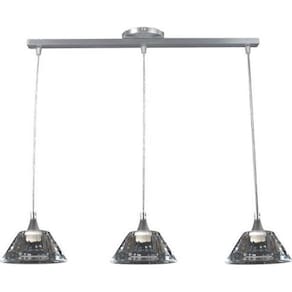 Pendente Lustre Demeter Triplo Cristal Cônico Para Led