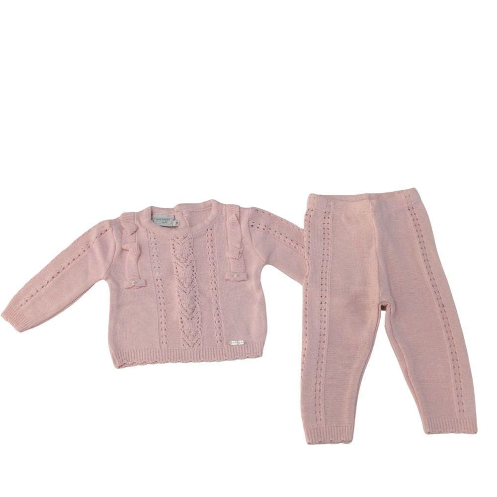 Conjunto Tricot Feminino Infantil Noruega Rosa