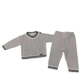 Conjunto Tricot Masculino Infantil Noruega Cinza