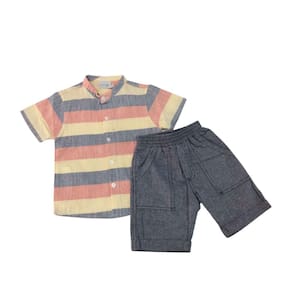 Conjunto Infantil verão Camisa e Short Noruega tam 1