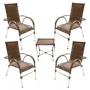 Kit 4 Cadeiras Vênus E Mesa De Centro Garden Argila
