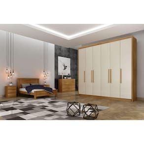 Guarda Roupa Casal 6 Portas 6 Gavetas - Santoro-Cumaru/Fendi - Móveis Novo Horizonte