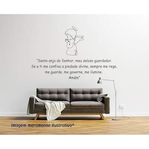 Adesivo De Parede Oração Anjo Da Guarda