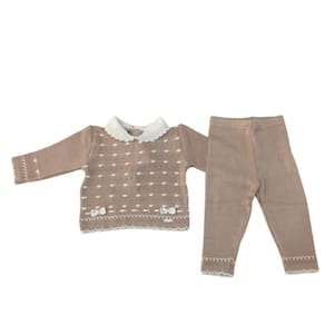Conjunto Tricot Feminino Infantil Noruega Nude tam M