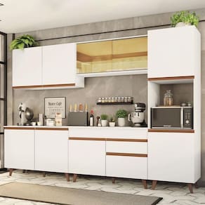 Cozinha Completa 300001 Com Armário E Balcão Branco Branco