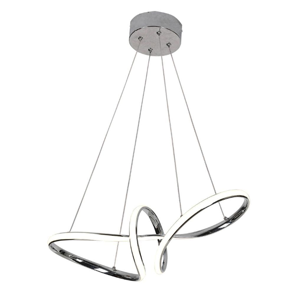 Pendente Moderno Prata 58cm Led 35W 3 em 1 Bivolt