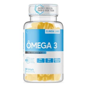 Ômega 3 da Clinical Labs Suplemento em Pote com 90 Softgels para Promover a Saúde Cardiovascular e Cerebral